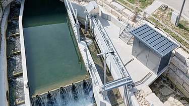 Ansicht Fischtreppe Salcherwehr