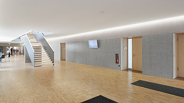 Foto Flur mit Sichtbeton und Treppe