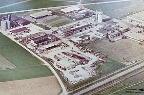 Luftaufnahme des Firmengeländes wie es vor 40 Jahren aussah