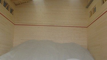 Foto Salzhalle innen mit gelagertem Salz