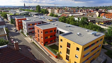 Drohnenfoto der Gebäudeteile 