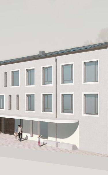 Visualisierung des fertigen Gebäude