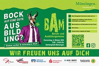 Plakat mit Informationen zur Berufs- und Ausbildungsmesse  
