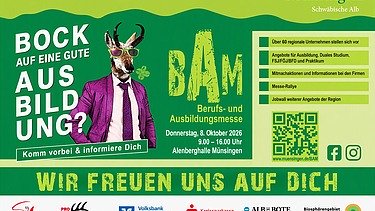 Plakat mit Informationen zur Berufs- und Ausbildungsmesse  