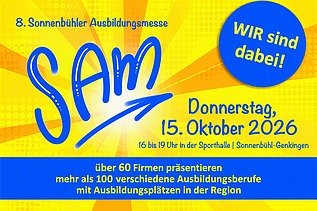 Plakat mit Informationen zur Sonnenbühler Ausbildungsmesse